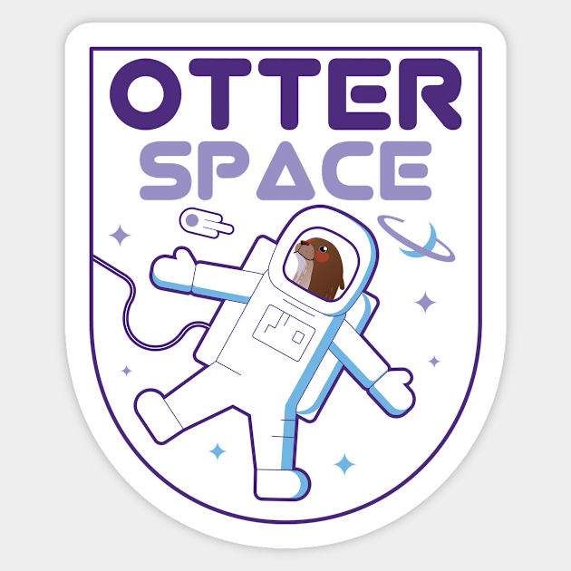 Otter astronaut in space Sticker by Tobias Store